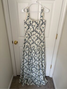 agua by agua bendita olivia floral halter maxi dress Agua by Agua Bendita Naranja Floral Cotton Poplin Maxi Halter Dress in Yellow